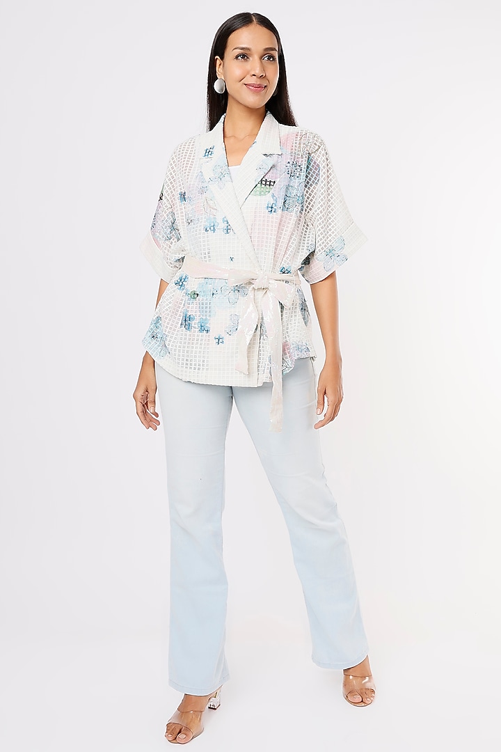 White Embroidered Tunic by Aqube by Amber