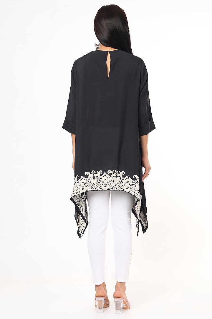 Black Embroidered Tunic by Aqube by Amber at Pernia's Pop Up Shop