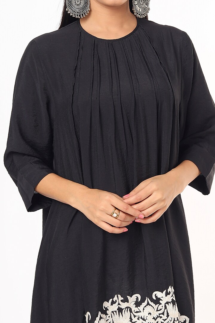 Black Embroidered Tunic by Aqube by Amber at Pernia's Pop Up Shop