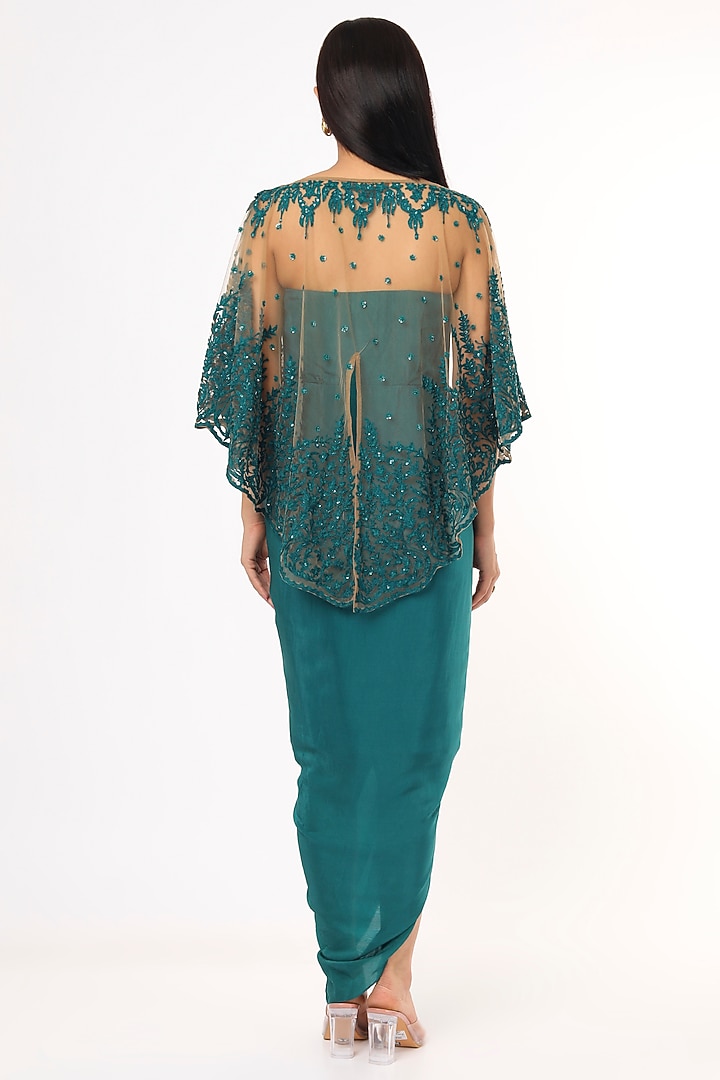 Emerald Green Embroidered Cocktail Dress by Aqube by Amber at Pernia's Pop Up Shop