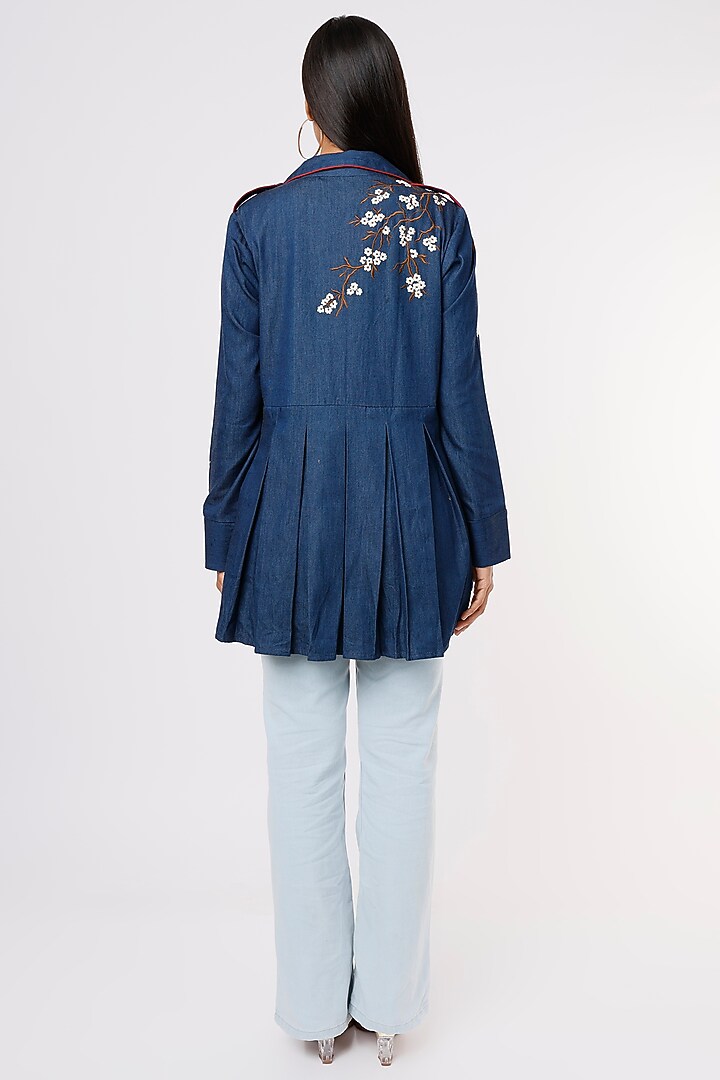 Blue Embroidered Tunic by Aqube by Amber at Pernia's Pop Up Shop