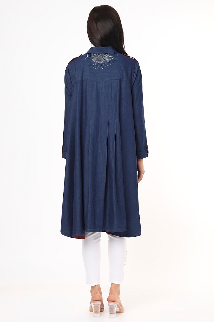 Blue Embroidered Tunic by Aqube by Amber at Pernia's Pop Up Shop