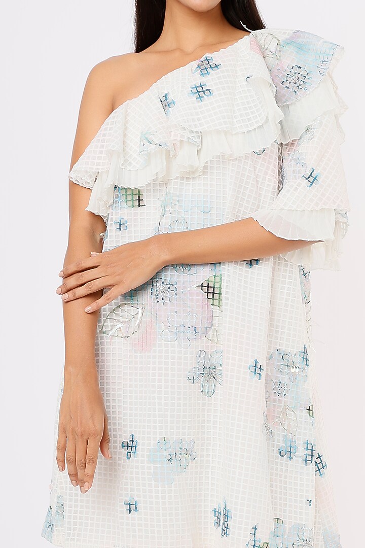 White Printed Summer Dress by Aqube by Amber at Pernia's Pop Up Shop