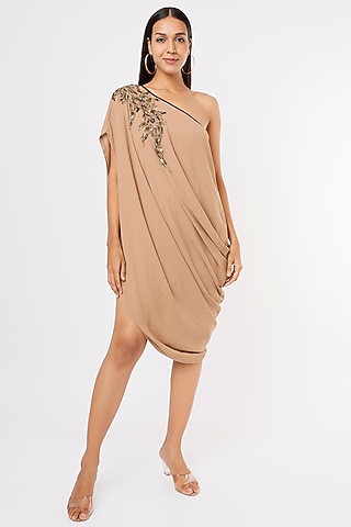 Camel Embroidered Tunic by Aqube by Amber