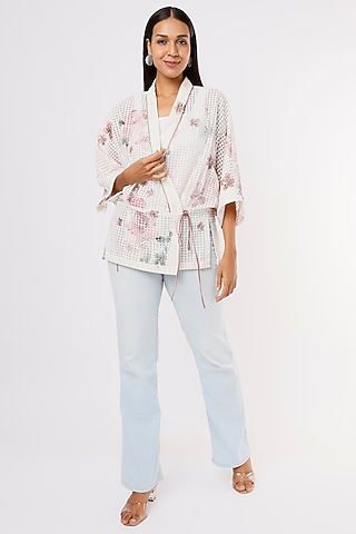 White Printed Cover-Up by Aqube by Amber
