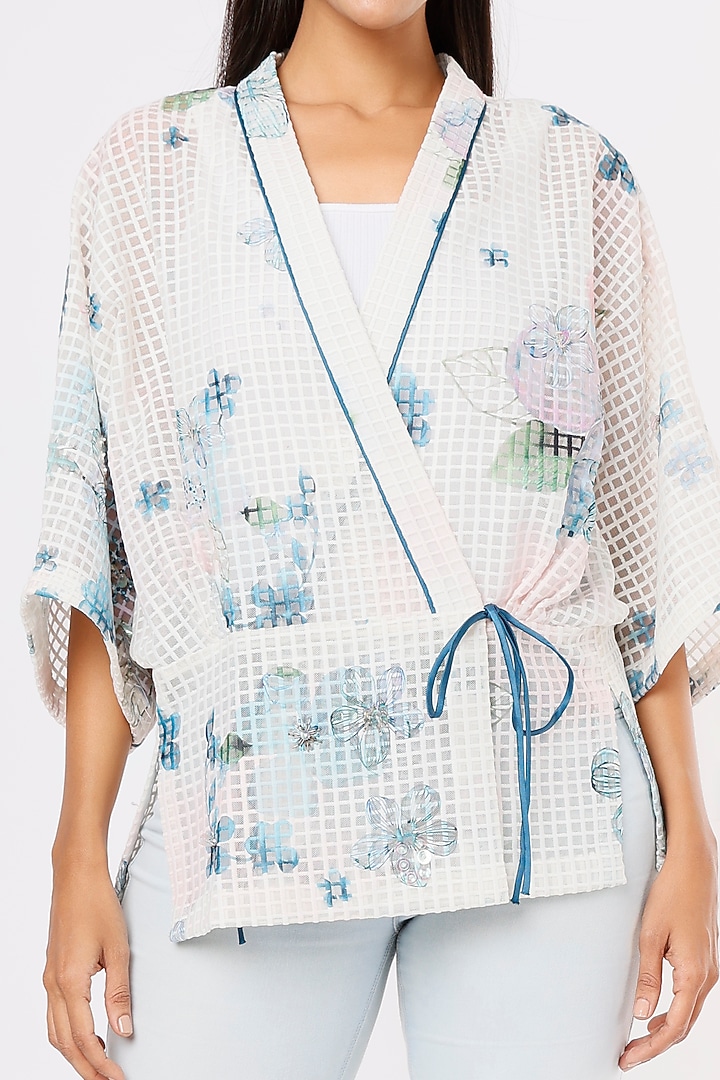 White Checkered Cover-Up by Aqube by Amber at Pernia's Pop Up Shop