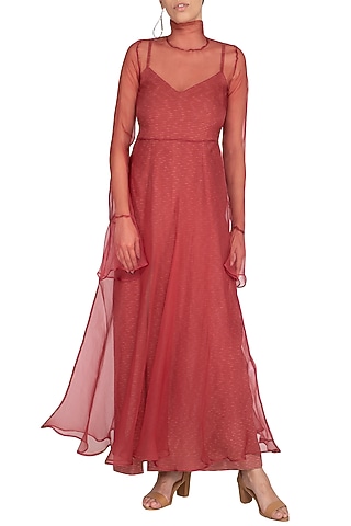 Marsala Flared Dress by AQDUS