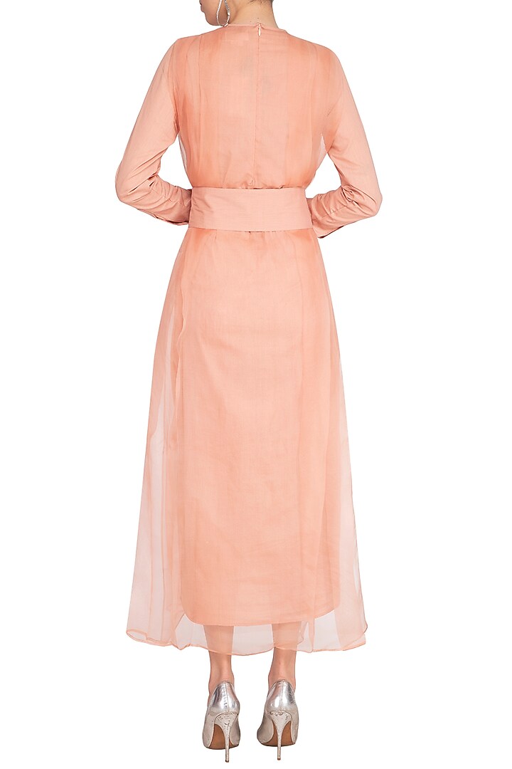 Coral Almond Pleated Summer Dress by AQDUS at Pernia's Pop Up Shop