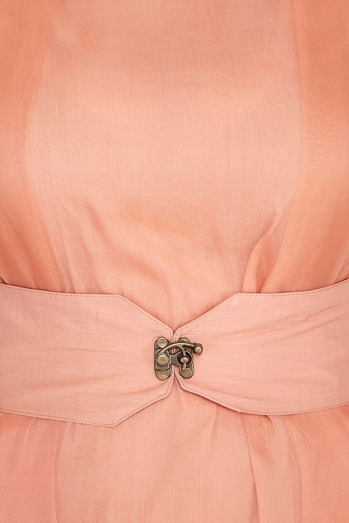 Coral Almond Pleated Summer Dress by AQDUS at Pernia's Pop Up Shop
