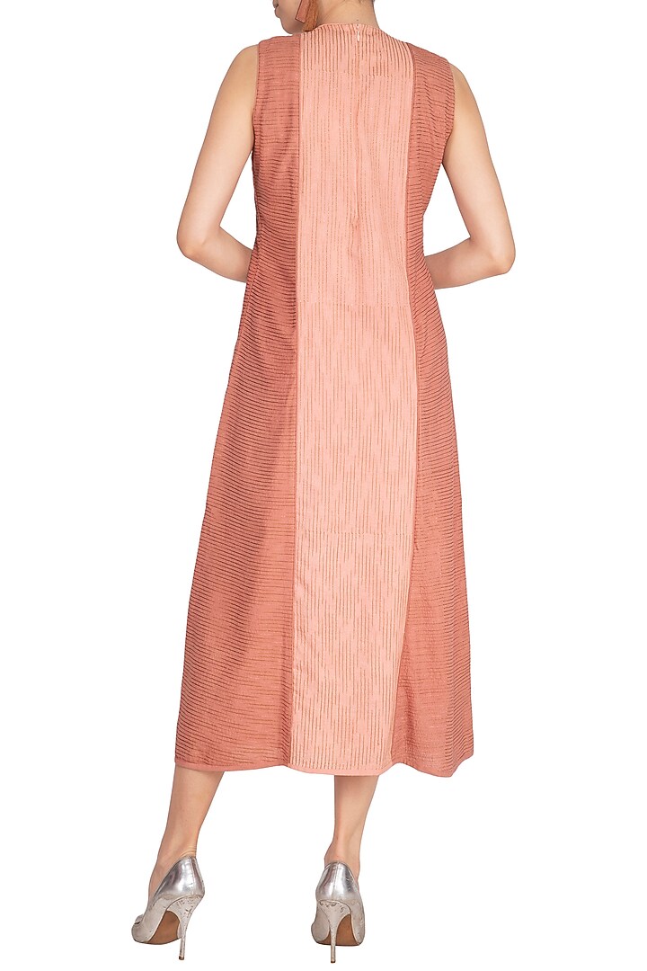 Coral Almond Embroidered A-line Summer Dress by AQDUS at Pernia's Pop Up Shop