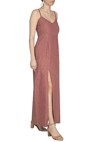 Marsala Embroidered Strappy Dress by AQDUS