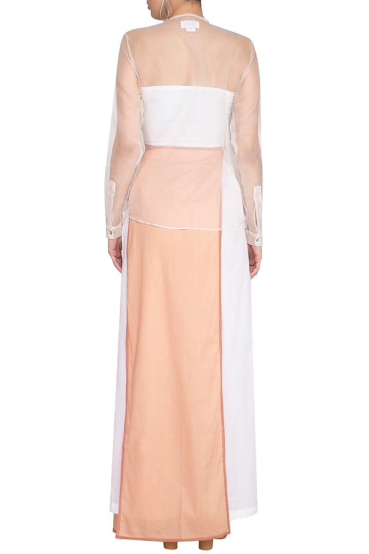 White Chinese Collared Shirt by AQDUS at Pernia's Pop Up Shop