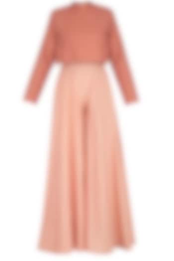 Coral Almond Flared Jumpsuit by AQDUS