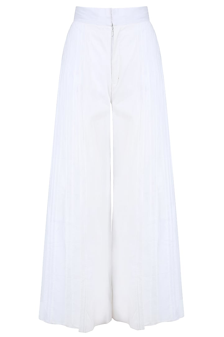 White layered pleated culottes available only at Pernia's Pop Up Shop.