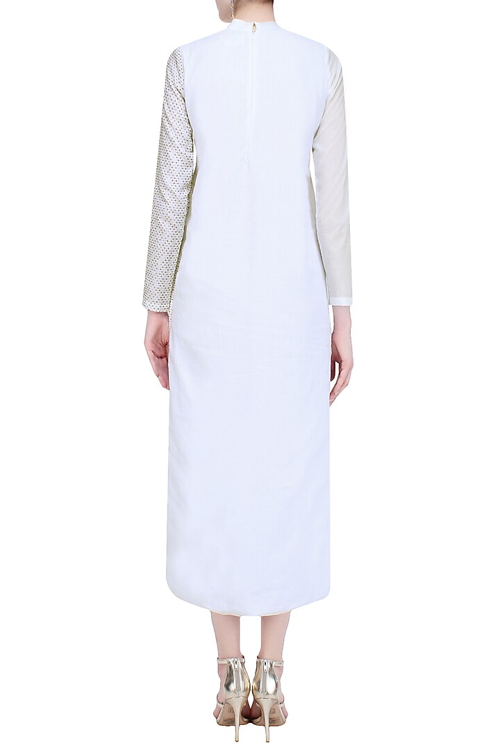 White embroidered side slit dress available only at Pernia's Pop Up Shop.