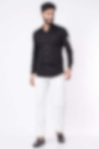 Black Cotton Shirt by Aces by Arjun Agarwal