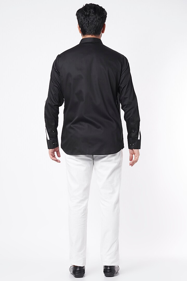 Black Party Wear Shirt In Cotton by Aces by Arjun Agarwal at Pernia's Pop Up Shop