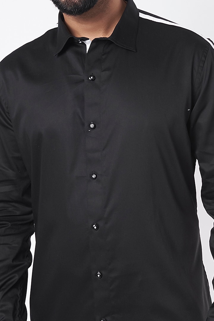 Black Party Wear Shirt In Cotton by Aces by Arjun Agarwal at Pernia's Pop Up Shop