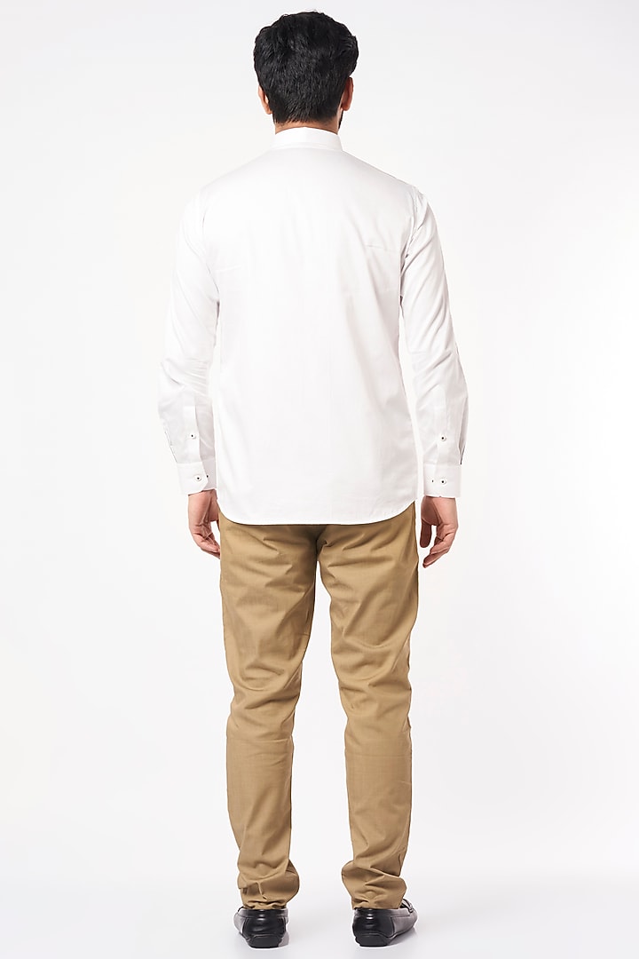 White Cotton Party Wear Shirt by Aces by Arjun Agarwal at Pernia's Pop Up Shop