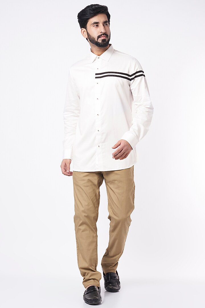 White Party Wear Shirt In Cotton by Aces by Arjun Agarwal at Pernia's Pop Up Shop