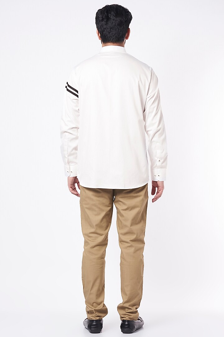White Party Wear Shirt In Cotton by Aces by Arjun Agarwal at Pernia's Pop Up Shop