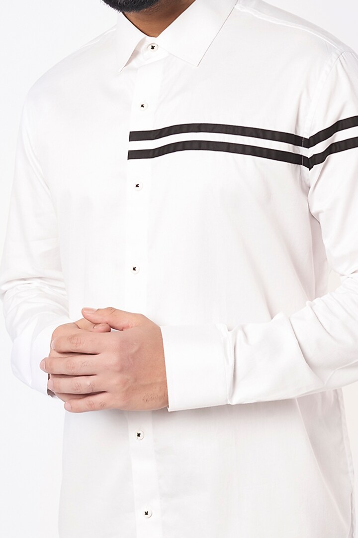 White Party Wear Shirt In Cotton by Aces by Arjun Agarwal at Pernia's Pop Up Shop