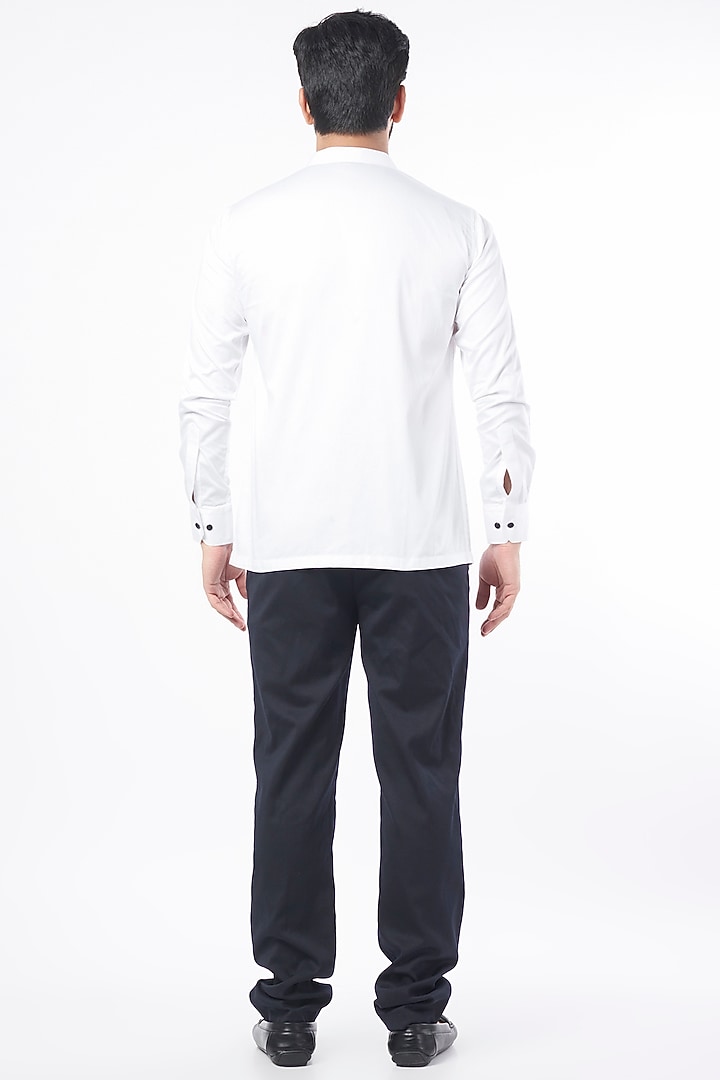 Ivory Cotton Polyester Party Wear Shirt by Aces by Arjun Agarwal at Pernia's Pop Up Shop