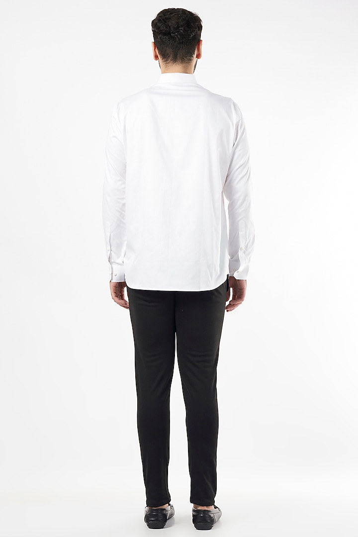 White Cotton Party Wear Shirt by Aces by Arjun Agarwal at Pernia's Pop Up Shop