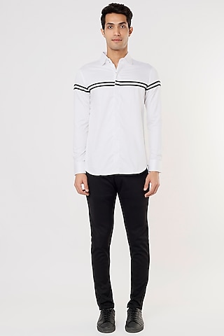 White Cotton Shirt by Aces by Arjun Agarwal