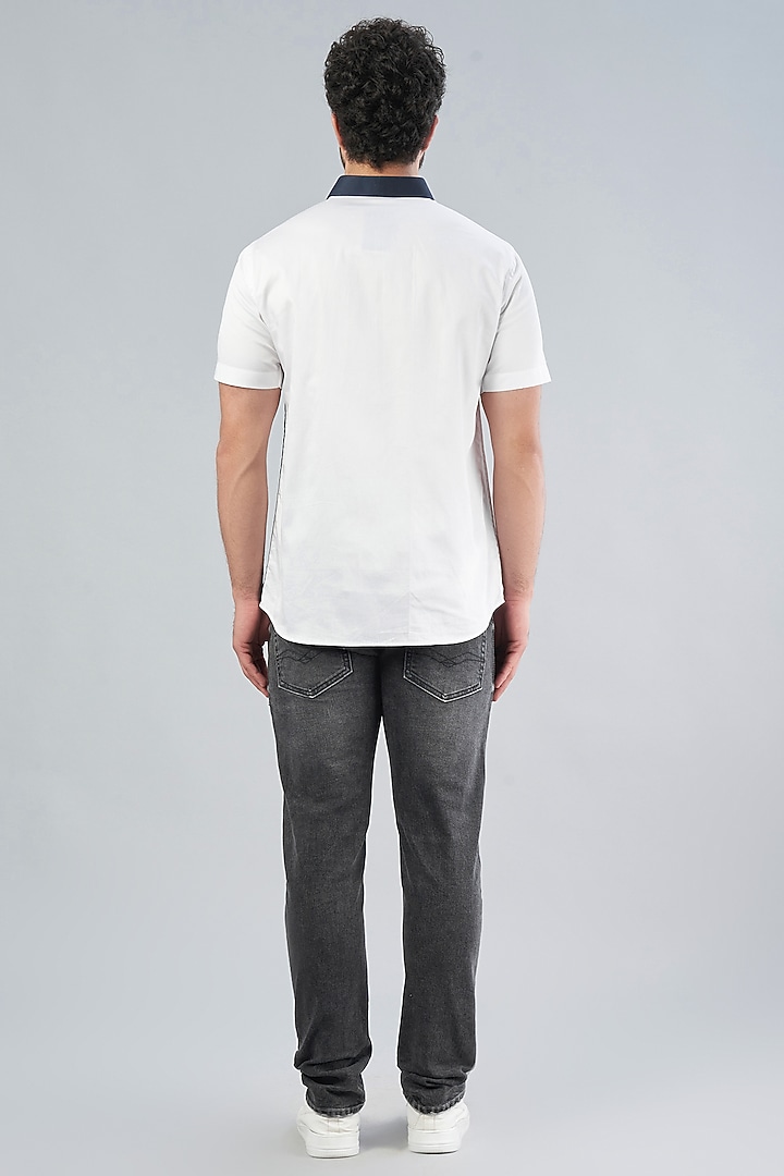 White Cotton Party Wear Shirt by Aces by Arjun Agarwal at Pernia's Pop Up Shop