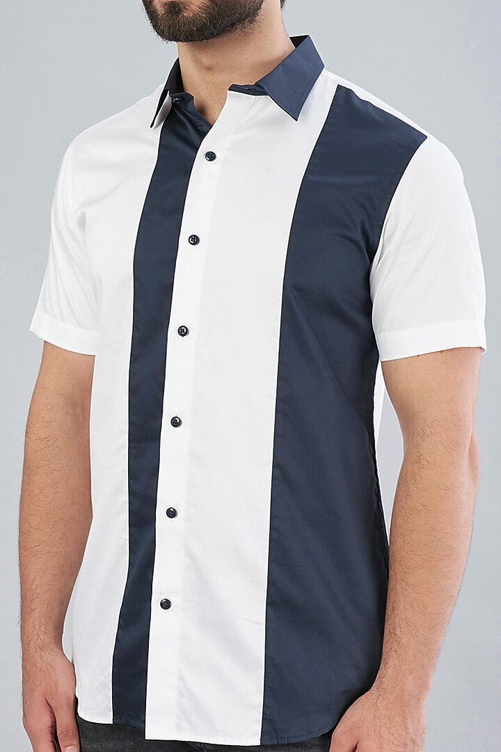 White Cotton Party Wear Shirt by Aces by Arjun Agarwal at Pernia's Pop Up Shop