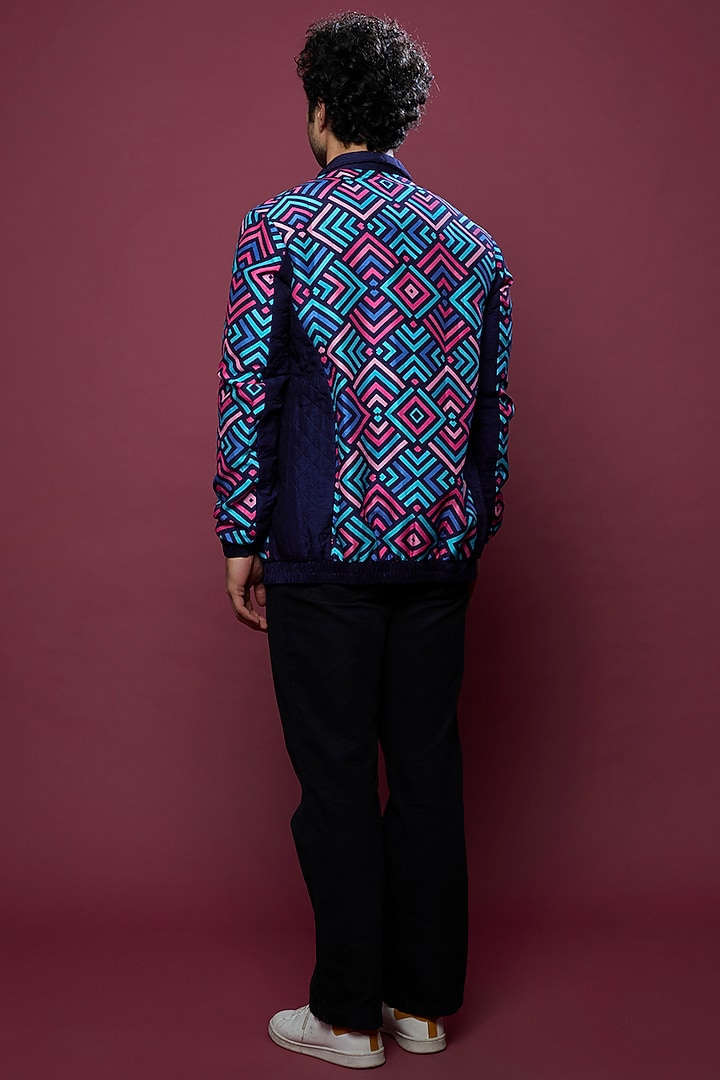 Multi-Colored Printed Bomber Jacket by Aces by Arjun Agarwal at Pernia's Pop Up Shop