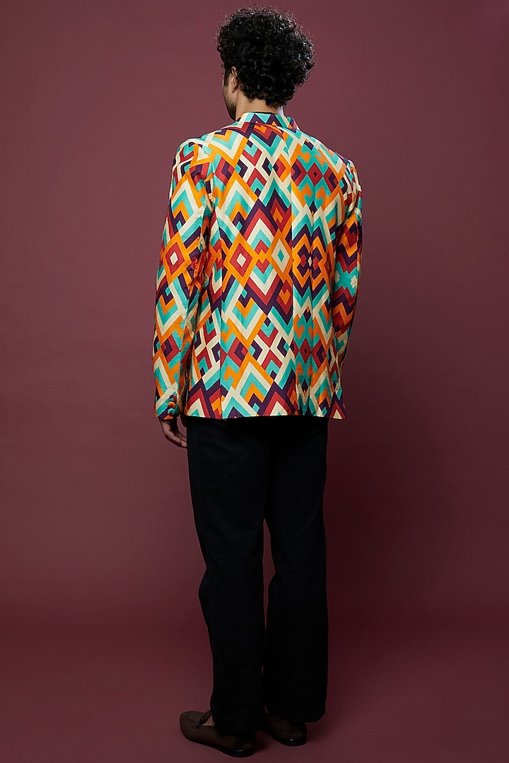 Multi-Colored Printed Blazer by Aces by Arjun Agarwal at Pernia's Pop Up Shop