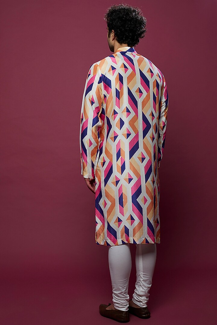 Multi-Colored Silk Printed Wedding Indowestern Jacket Set by Aces by Arjun Agarwal at Pernia's Pop Up Shop