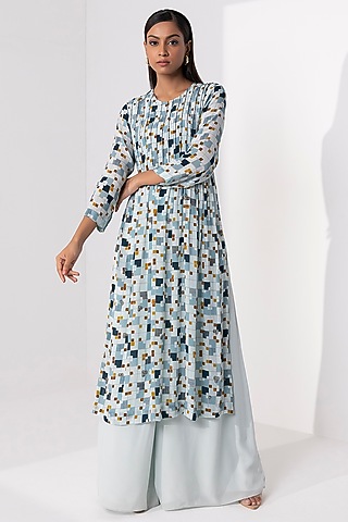Multi-Colored Printed Kurta Set by Arakne