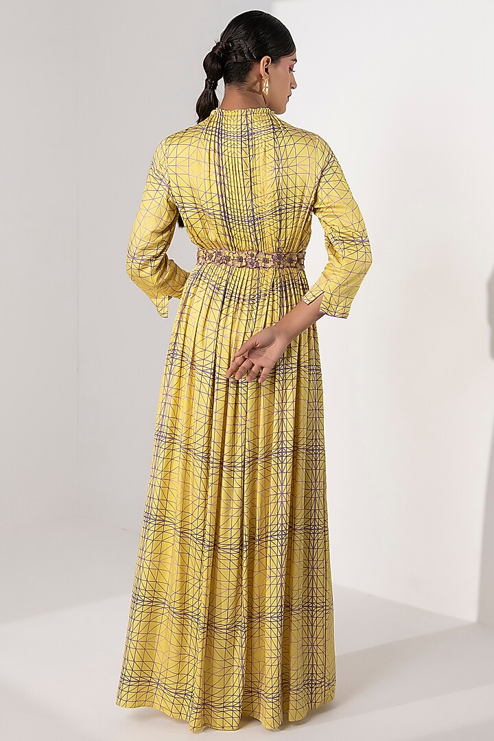 Yellow Printed Maxi Vacation Dress by Arakne at Pernia's Pop Up Shop