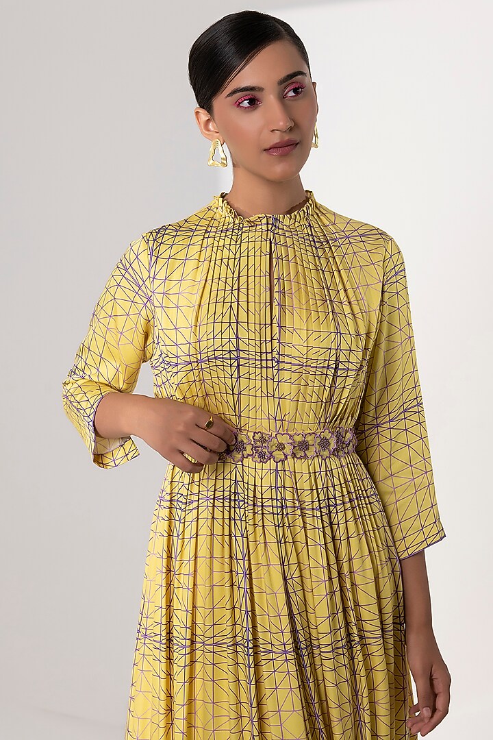 Yellow Printed Maxi Vacation Dress by Arakne at Pernia's Pop Up Shop
