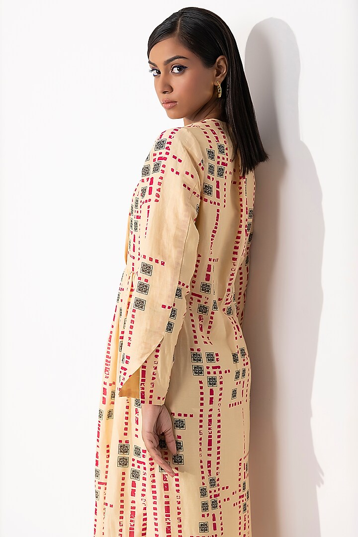 Light Yellow Printed Vacation Dress by Arakne at Pernia's Pop Up Shop