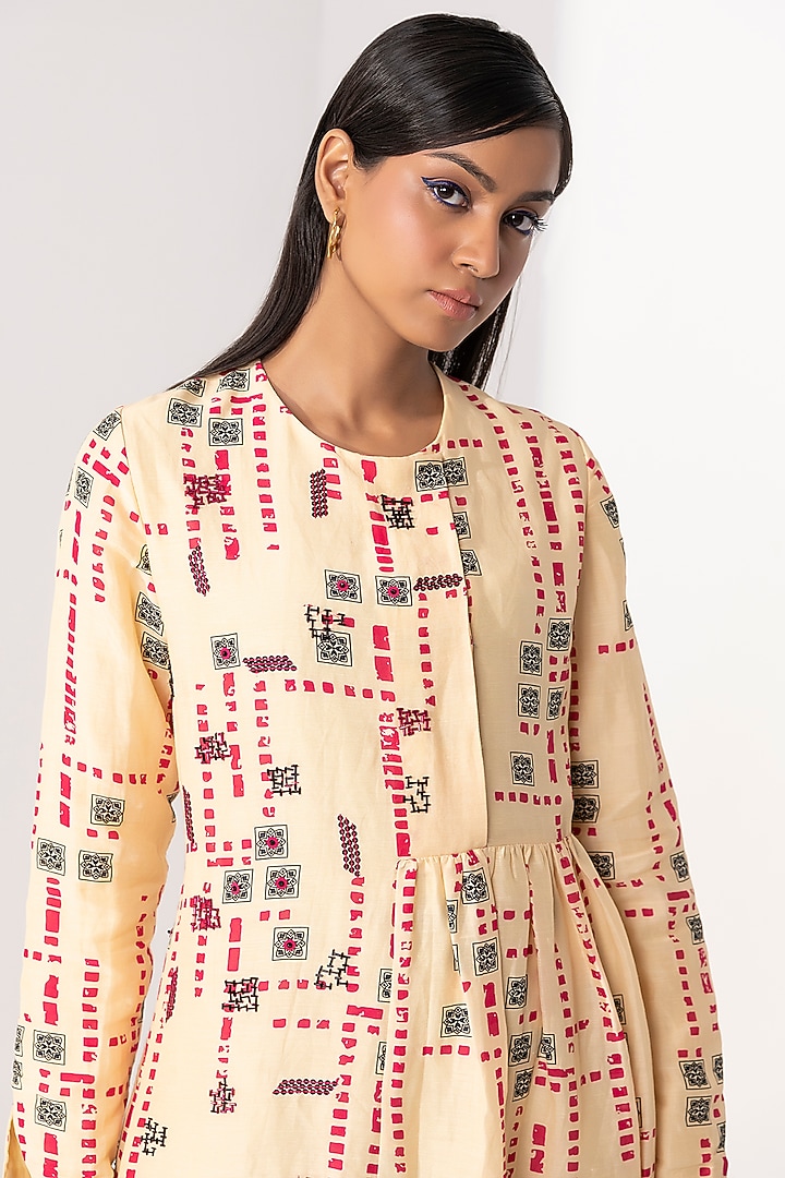 Light Yellow Printed Vacation Dress by Arakne at Pernia's Pop Up Shop