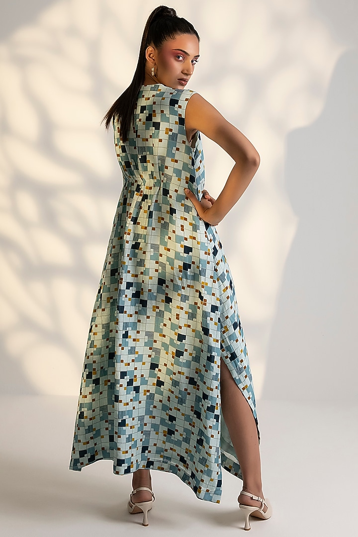 Multi-Colored Printed Asymmetrical Vacation Dress by Arakne at Pernia's Pop Up Shop