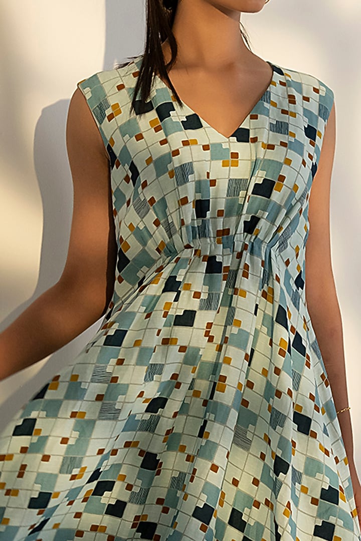 Multi-Colored Printed Asymmetrical Vacation Dress by Arakne at Pernia's Pop Up Shop