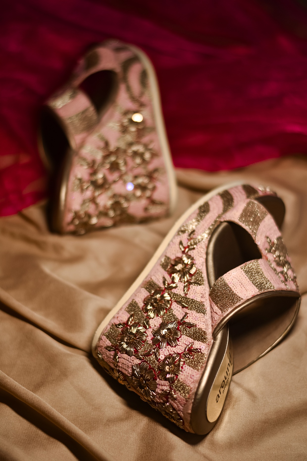 Handmade Maroon embroidered heels for bridal, Wedding Heel for women, Women  Shoe | eBay