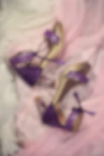 Purple Embroidered Heels by Around Always