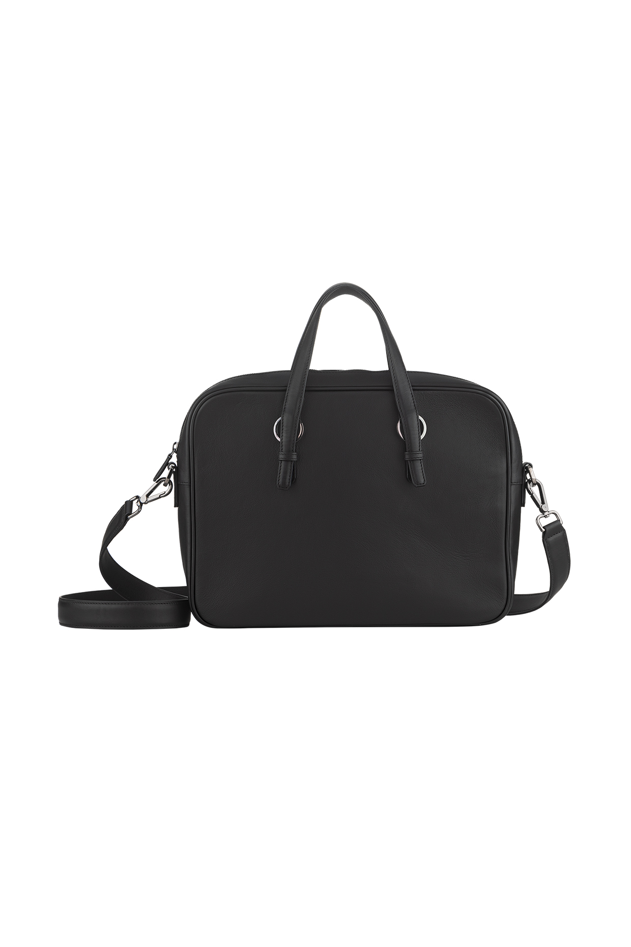 Black Calf Napa Leather Ipad Bag by Aranyani