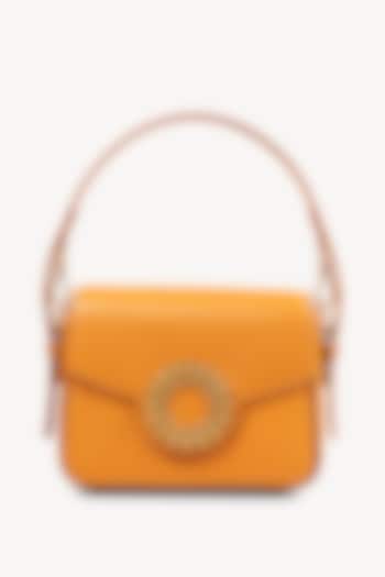 Curcuma Mini Top Handle Bag With Precious Gemstones by Aranyani