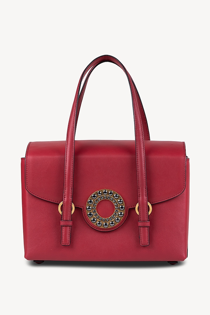 Red Bauletto Hand Bag With Precious Gemstones Design by Aranyani at ...