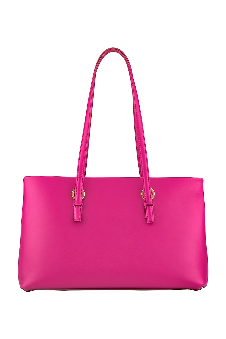 Pink Calf Napa Leather Tote Bag by Aranyani