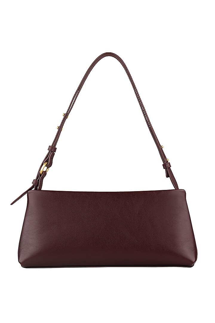 Brown Calf Leather Shoulder Bag by Aranyani