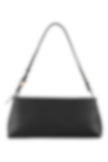 Black Calf Leather Shoulder Bag by Aranyani