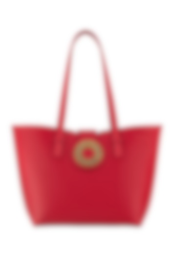 Red Embellished Tote Bag by Aranyani